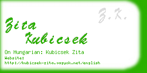 zita kubicsek business card